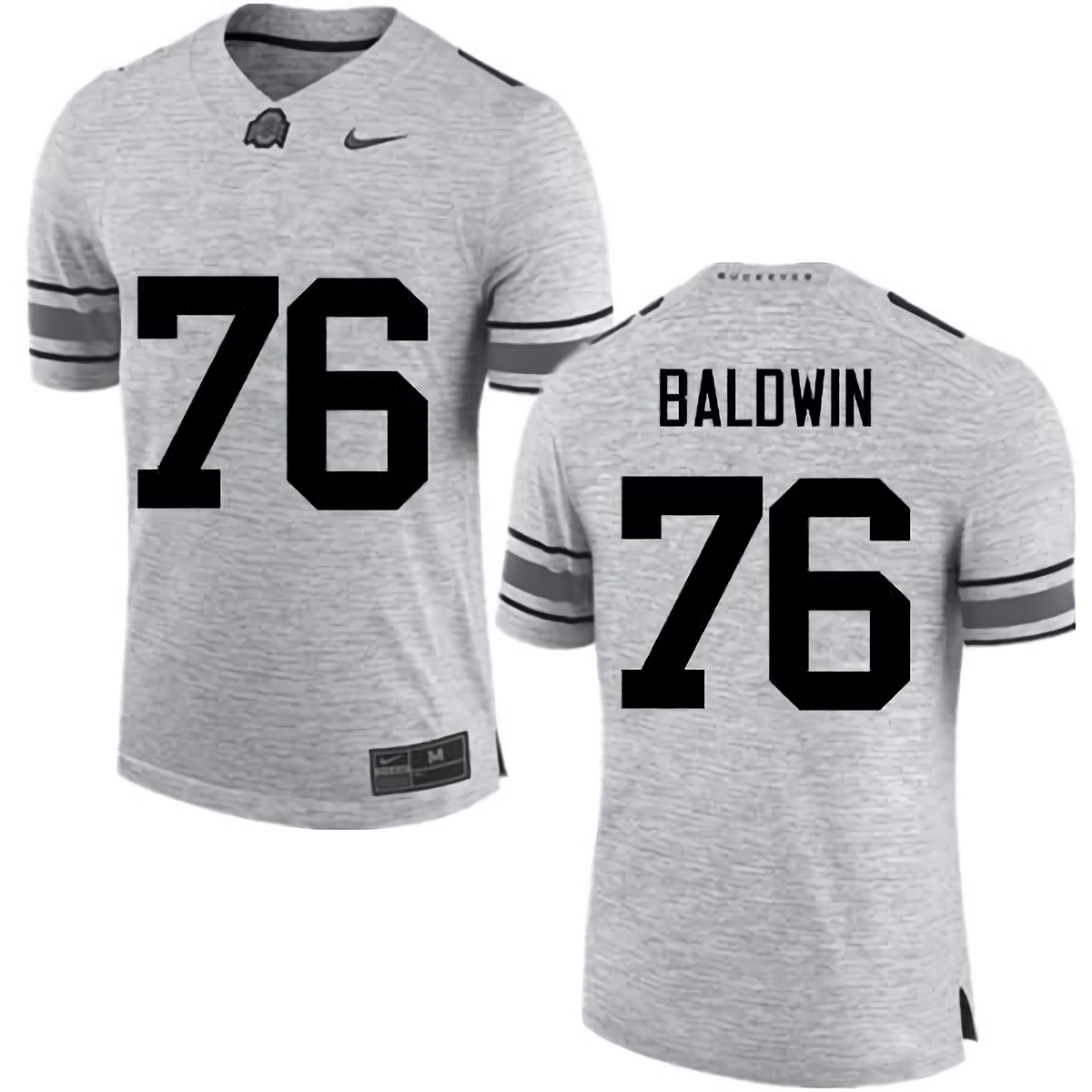 Darryl Baldwin Ohio State Buckeyes Men's NCAA #76 Nike Gray College Stitched Football Jersey QIB2756CG